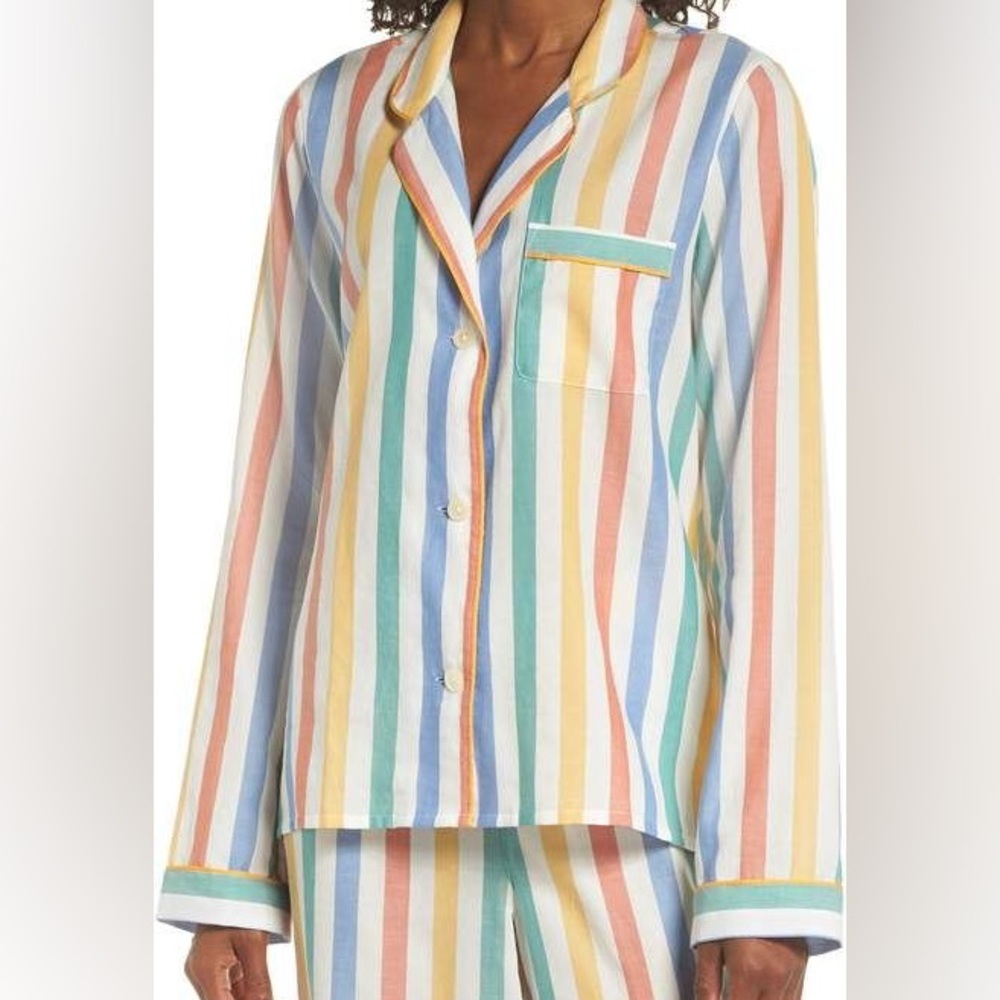 Madewell Bedtime Pajama Top Primary Stripe Size XXS
